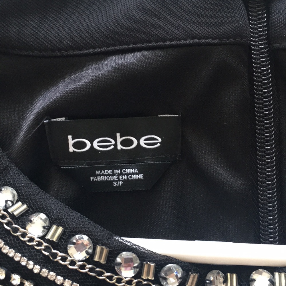 Bebe Black Dress with Embellishments, Size Small - Picture 8 of 8